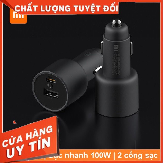 Tẩu Sạc điện thoại, máy tính bảng trên ô tô siêu nhanh  Xiaomi 1A1C 100w/Wiwu PC500 72W/Rock H16 72W