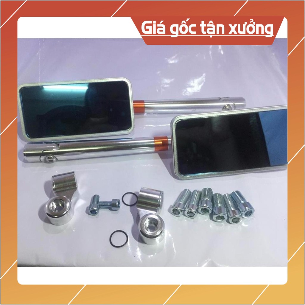 [XẢ KHO] Gương chiếu hậu NHÔM CNC IPHONE rizoma ( BẠC CAM ) (BAO RẺ)