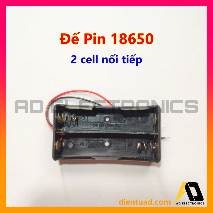 Hộp Đế Pin 18650 3.7v 4.2v - Box Pin 18650 - Khay Pin 18650 - Có Sẵn Dây Nguồn