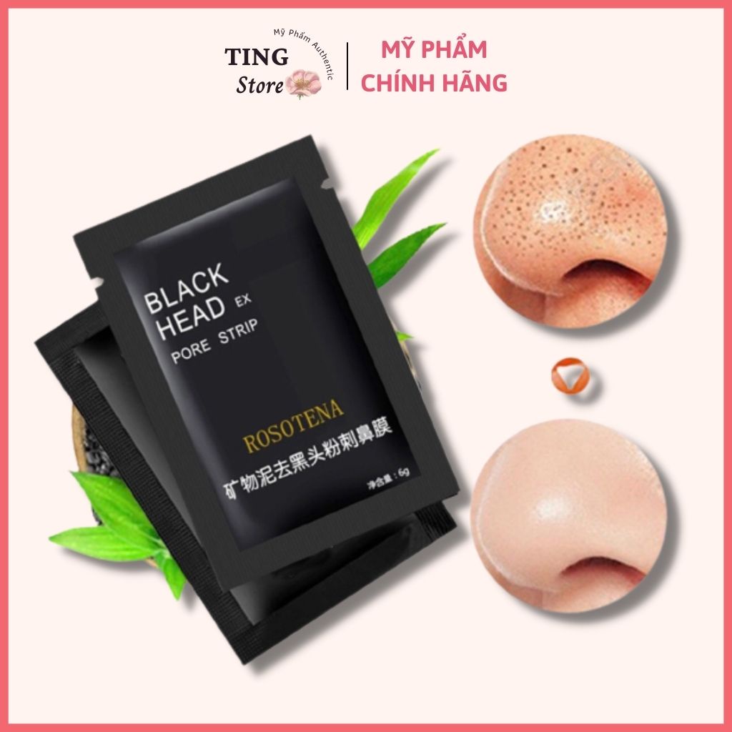 Miếng Gel dán lột mụn đầu đen &amp; mụn cám vùng mũi Rosotena Black Head