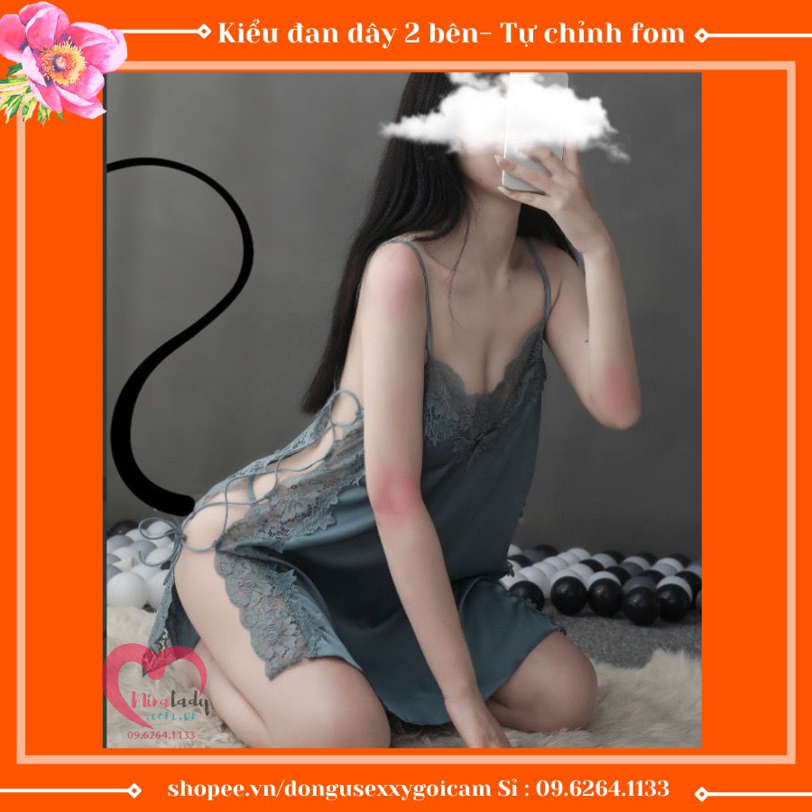 Đầm Ngủ Lụa Phối Ren Sexy - Tặng Kèm Quần Chip Xinh - Quyến Rũ Đẹp Mắt -Đan Dây | BigBuy360 - bigbuy360.vn