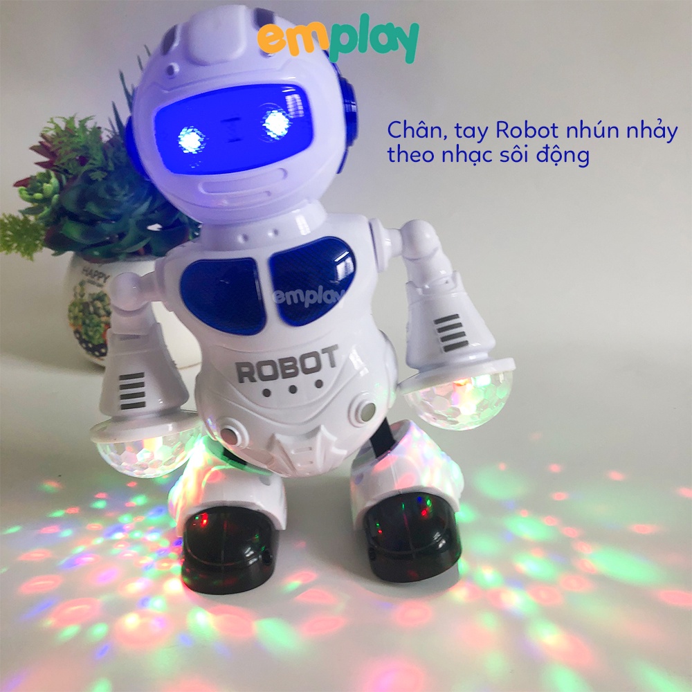 (Summer Sale 50%) Đồ chơi robot nhảy theo nhạc cao cấp Emplay có đèn sáng, có nhạc sôi động, chất liệu ABS an toàn