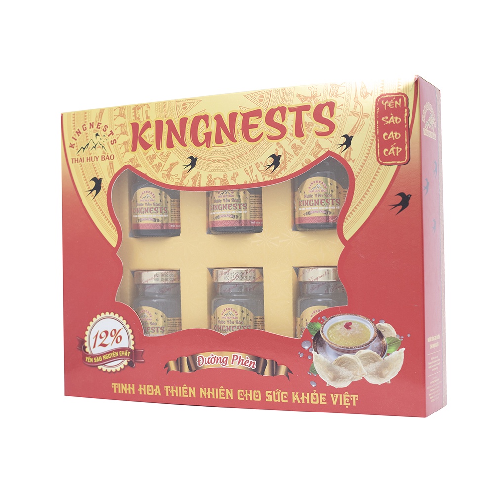 Hộp/ Lốc 6 Hũ Nước Yến Có Đường 12% Kingnest
