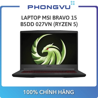 Laptop MSI Bravo 15 B5DD (15.6" Full HD / Ryzen 5 5600H / 8GB / SSD 512GB / Radeon RX 5500M) Bảo hành 12 tháng