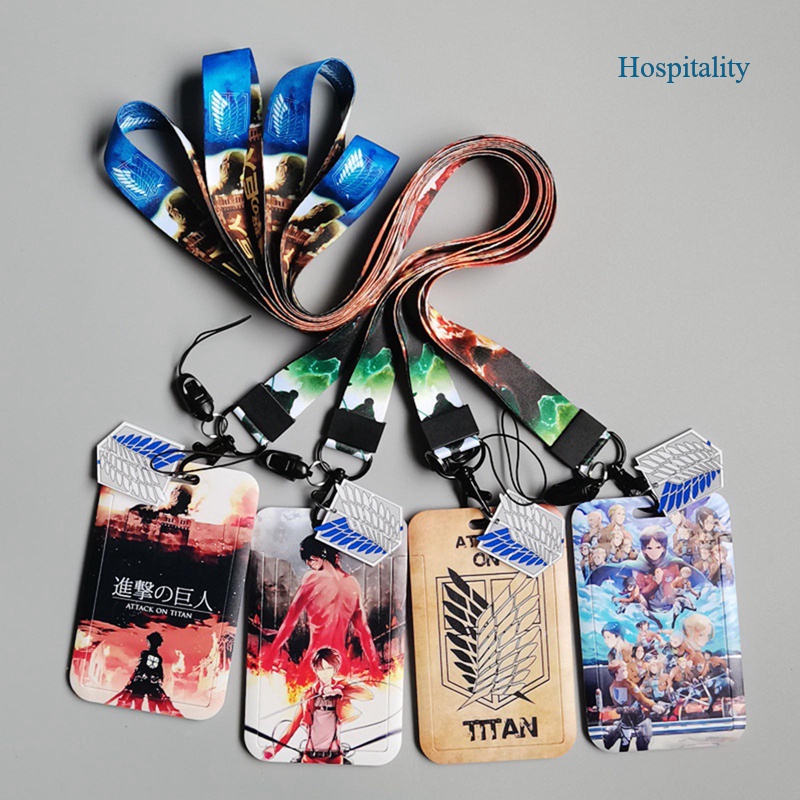Dây đeo thẻ cho id / usb / điện thoại in hình anime Attack On Titan