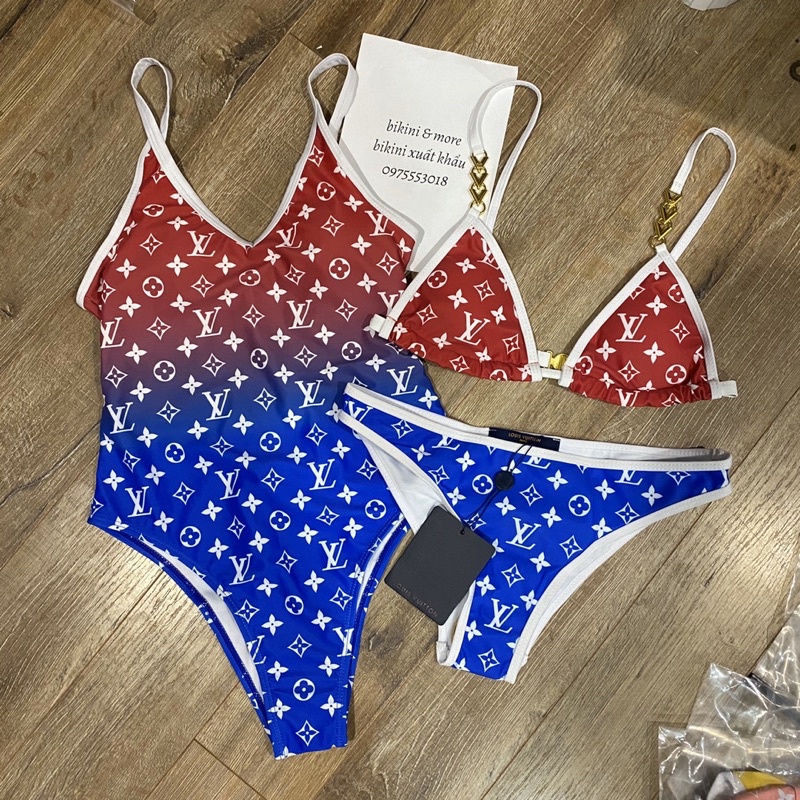 [BKN1353] &lt;BRAND&gt; BODYSUIT LV OMBRE XANH ĐỎ/HỒNG VÀNG