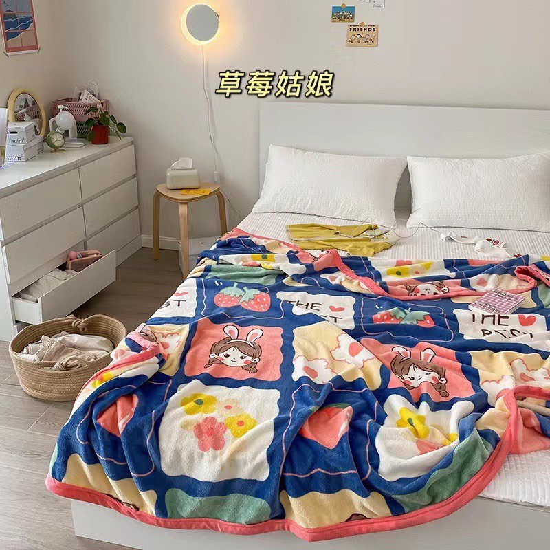 Chăn tuyết sữa phong cách Hàn Quốc, mềm mại vô cùng, kt chuẩn 2m*2m3