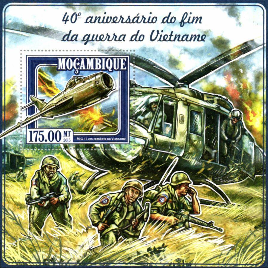 Tem sưu tập Tem Mozambique 2015 Kỷ niệm 40 năm kết thúc chiến tranh ở Việt Nam ( 2 block )