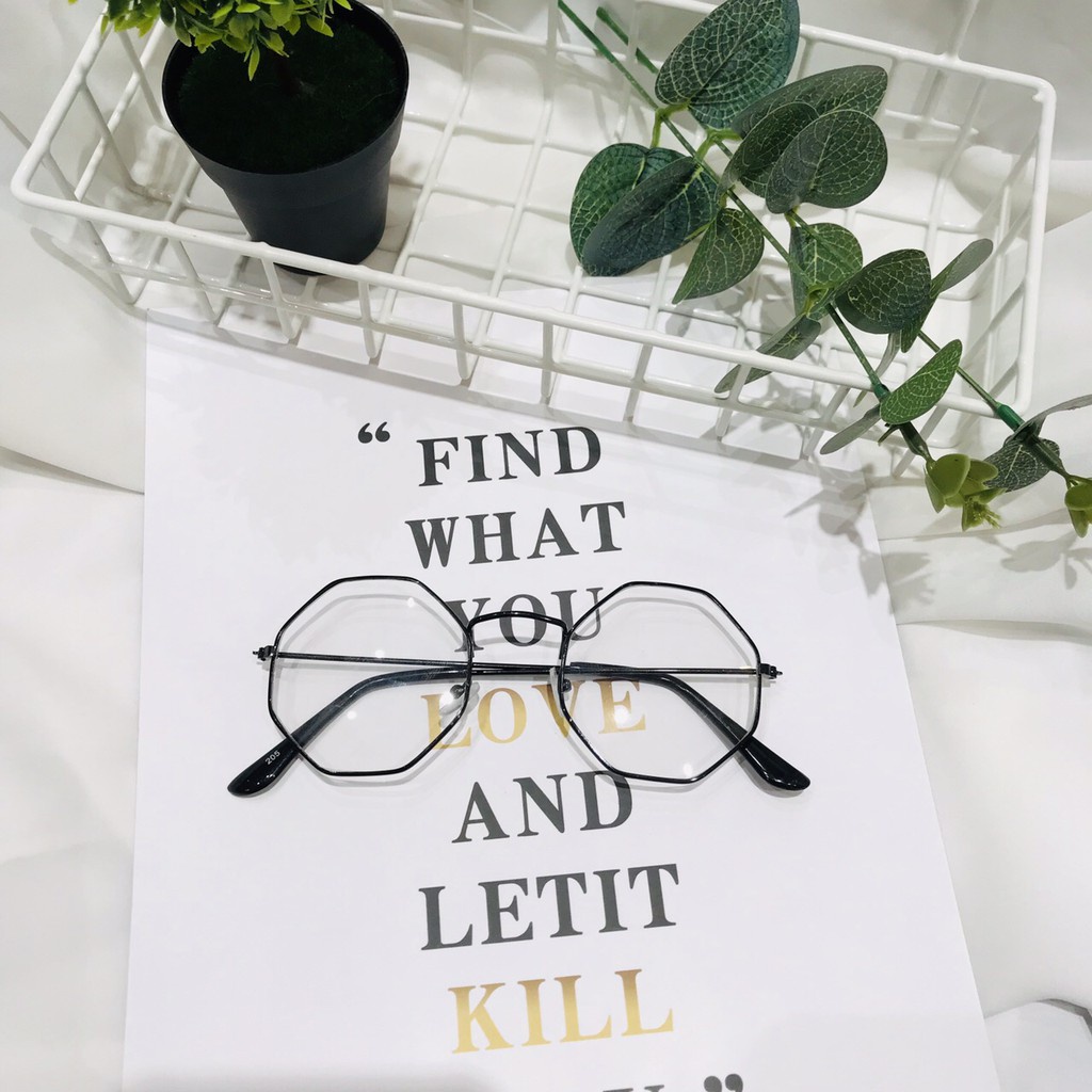 Mắt kính thời trang form đa giác phong cách trẻ trung hiện đại - Hata24h