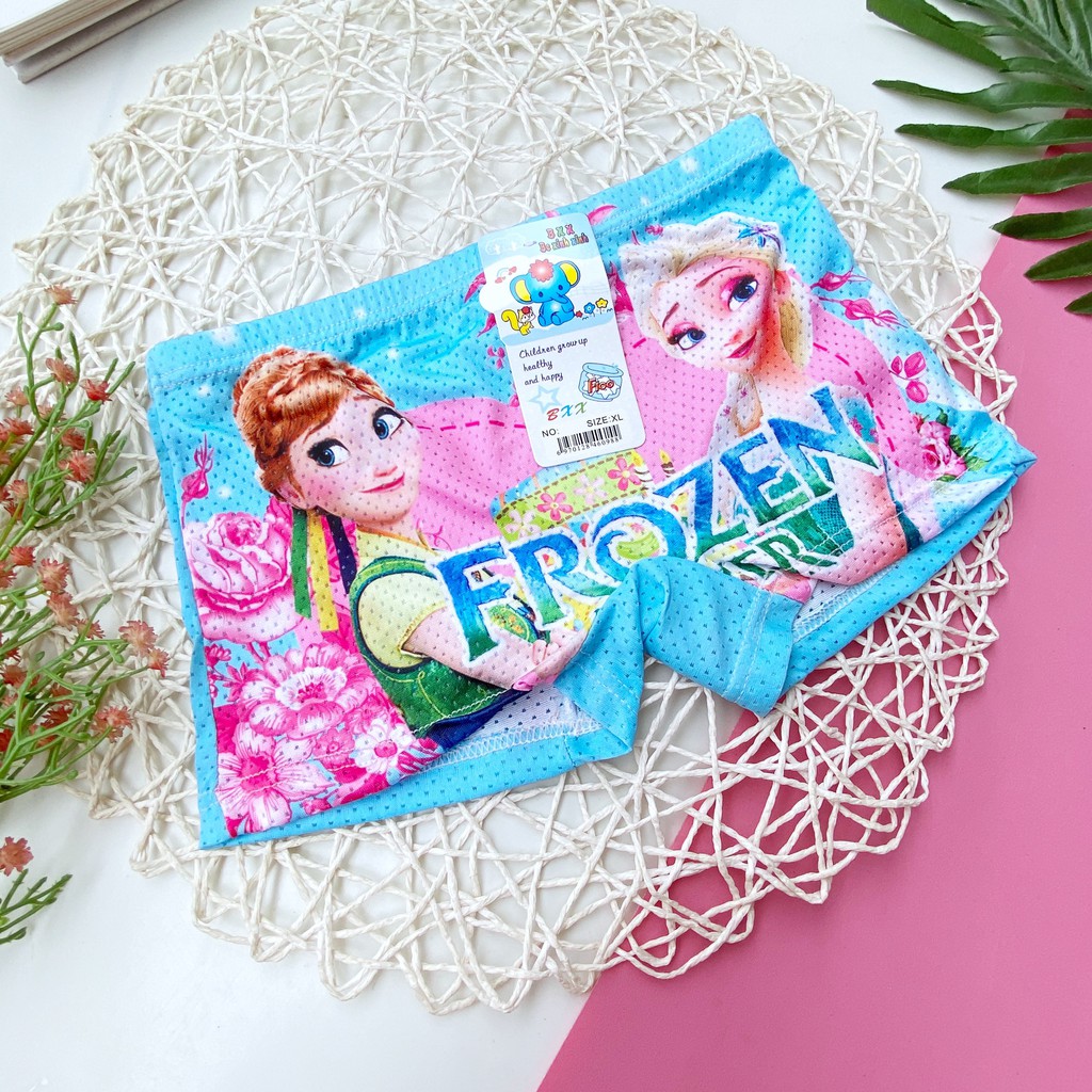 [Giao màu ngẫu nhiên] Quần chip thông hơi Elsa &amp; Anna cho bé gái 9-20kg (Lựa màu inbox Shop)