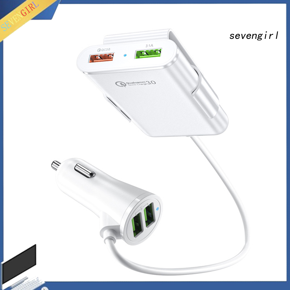 Cáp Sạc Nhanh Qc3.0 4 Cổng Usb 5 / 9 / 12v Cho Xe Hơi