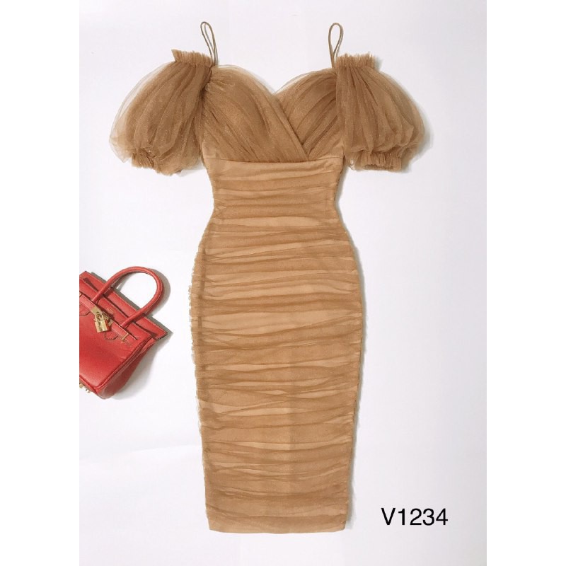 [ xả kho ] MiD Váy dạ hội voan phối lưới sang chảnh V1234 Mie Design kèm ảnh thật