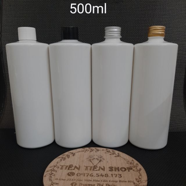 Chai nhựa trắng 500ml vai vuông nắp vặn