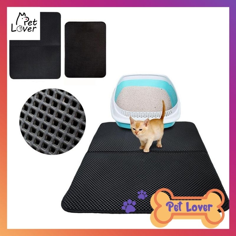 Thảm hứng cát mèo, thảm lót khay cát mèo, thảm chống văng cát, kích thước 46*60cm