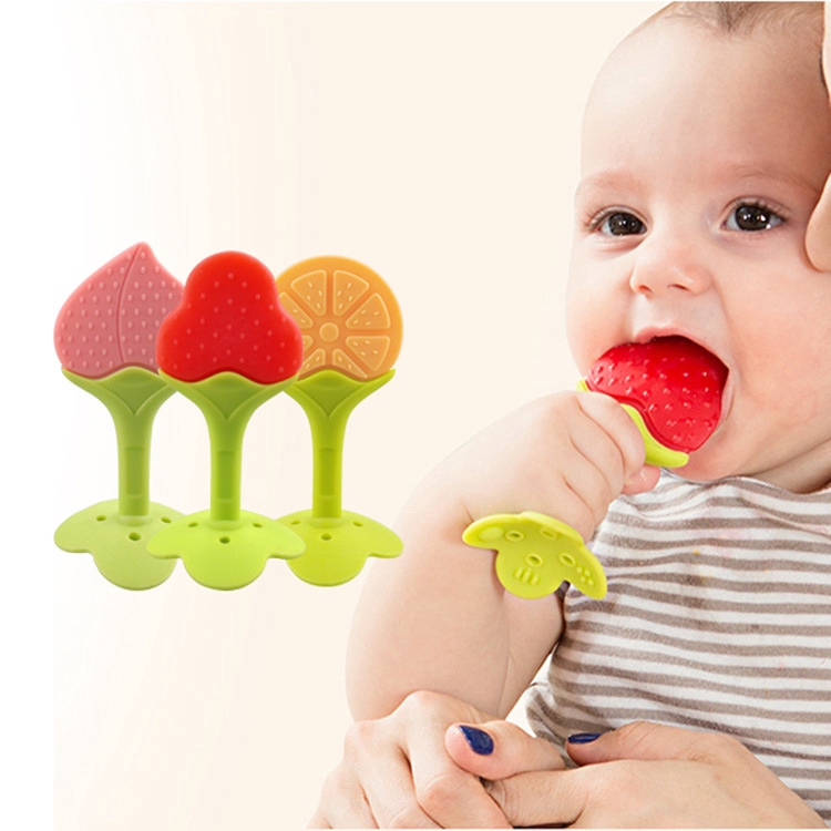 Thanh gặm mọc răng cho trẻ sơ sinh bằng silicone thiết kế hình trái cây NS-01