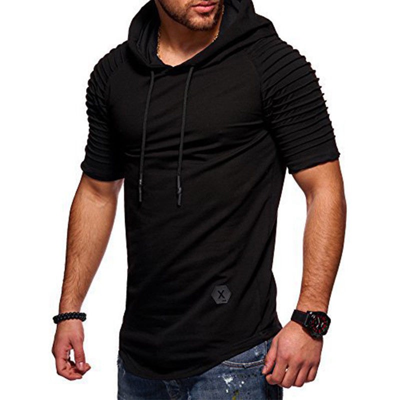 Áo hoodie tay ngắn cho nam tập gym