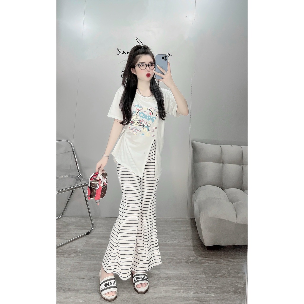 Đồ bộ quần dài ống loe nữ