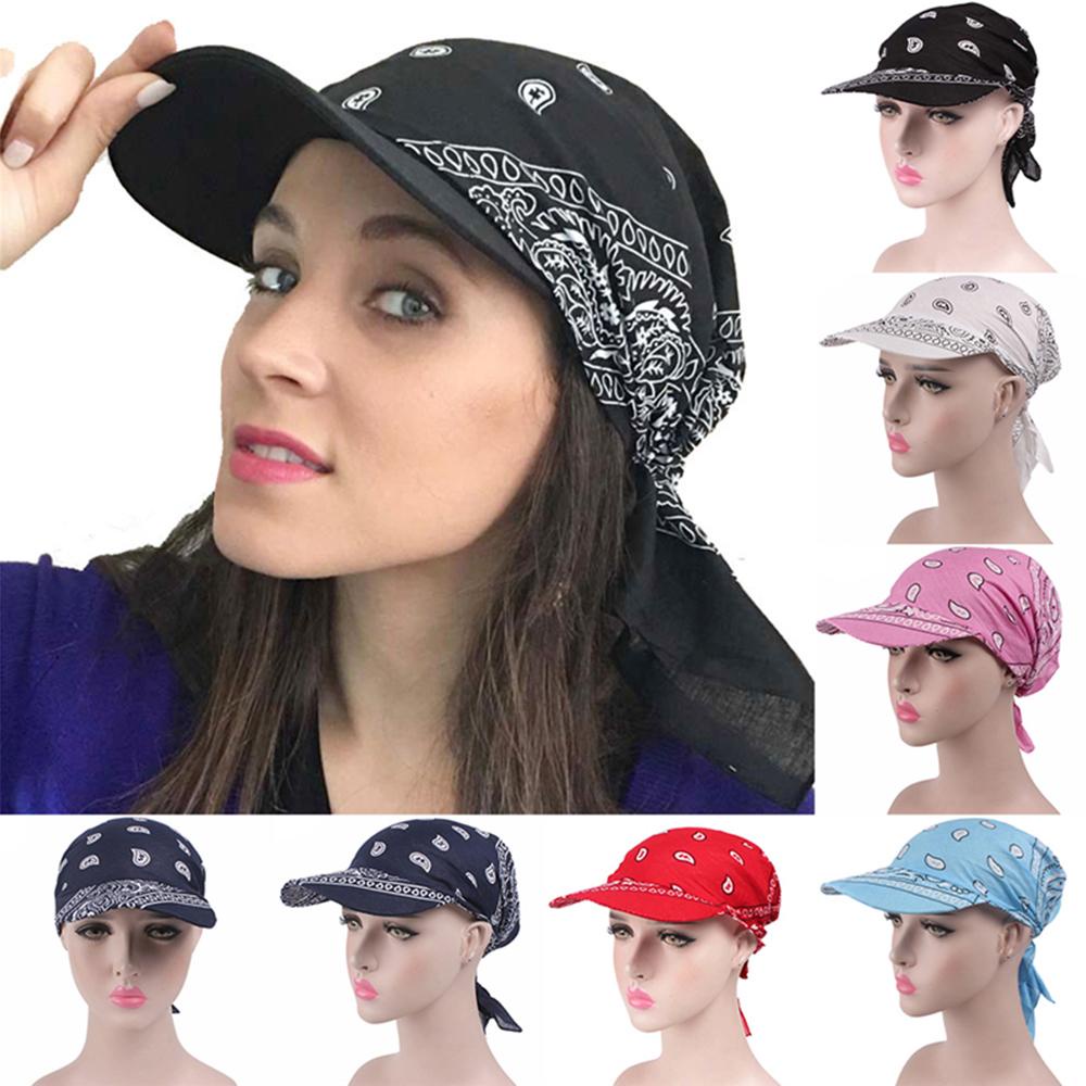 [LAY] Adjustable Headscarf Cotton Scarf Cap Visor Hat Women Men Fashion Printed Soft Sunshade Hats/Multicolor