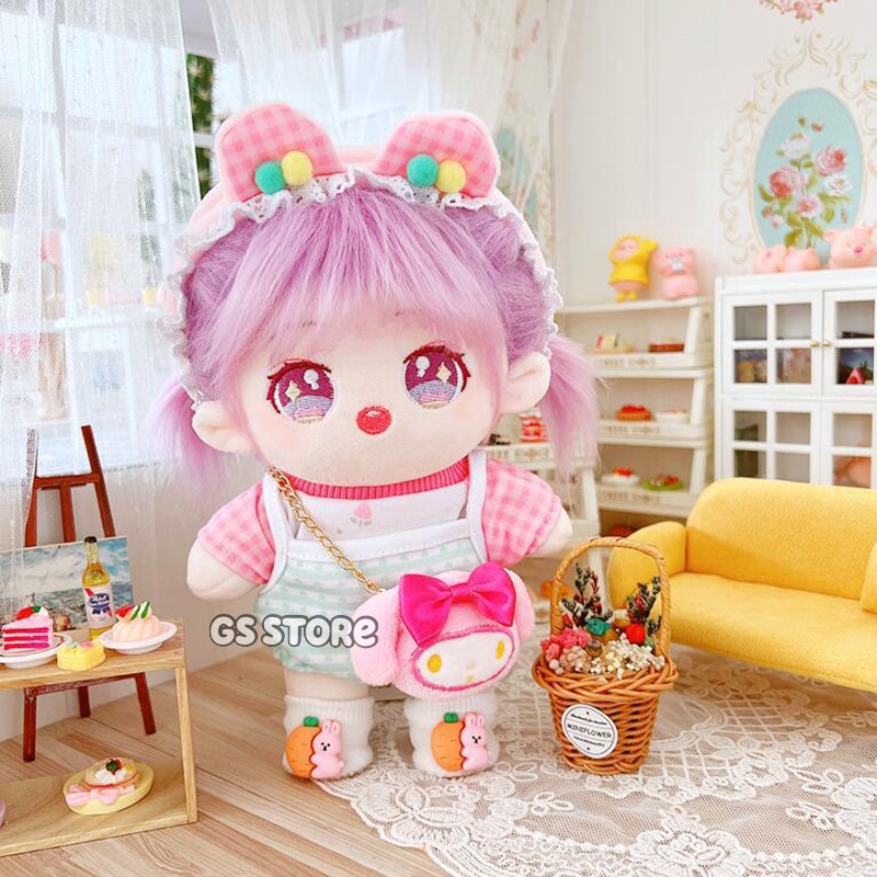 Set Búp Bê Hình Thỏ Đeo Túi 20cm Đáng Yêu