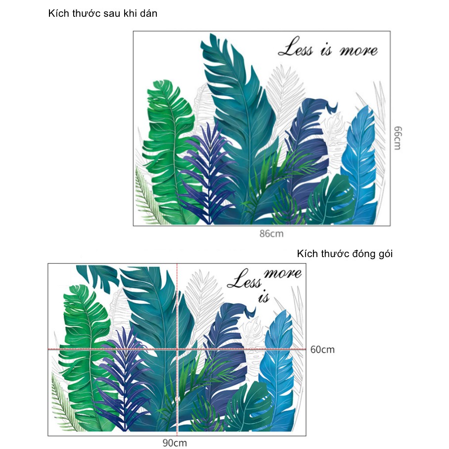 Decal dán tường Bụi Dương Xỉ Xanh Thẳm