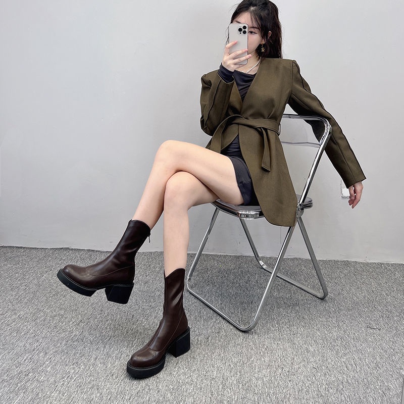 ❏Giày Bốt Martin Cổ Cao Đế Dày Thời Trang Xuân Thu Cho Nữ