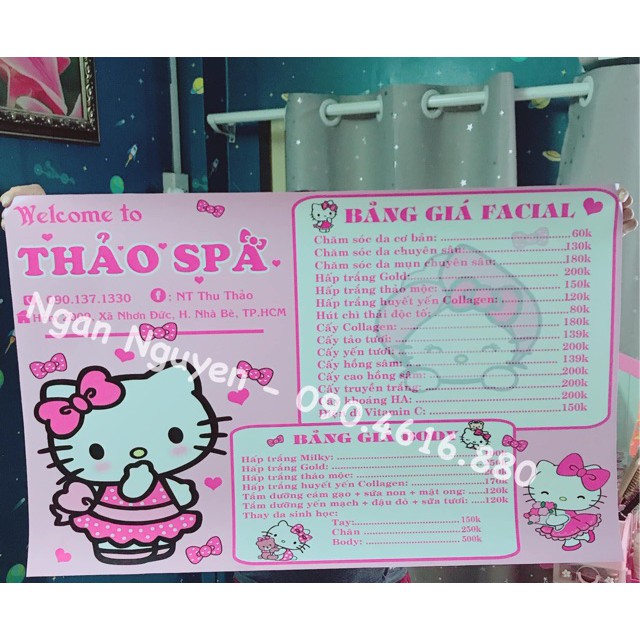 DECAL BẢNG GIÁ, MENU KITTY THEO YÊU CẦU KHÁCH