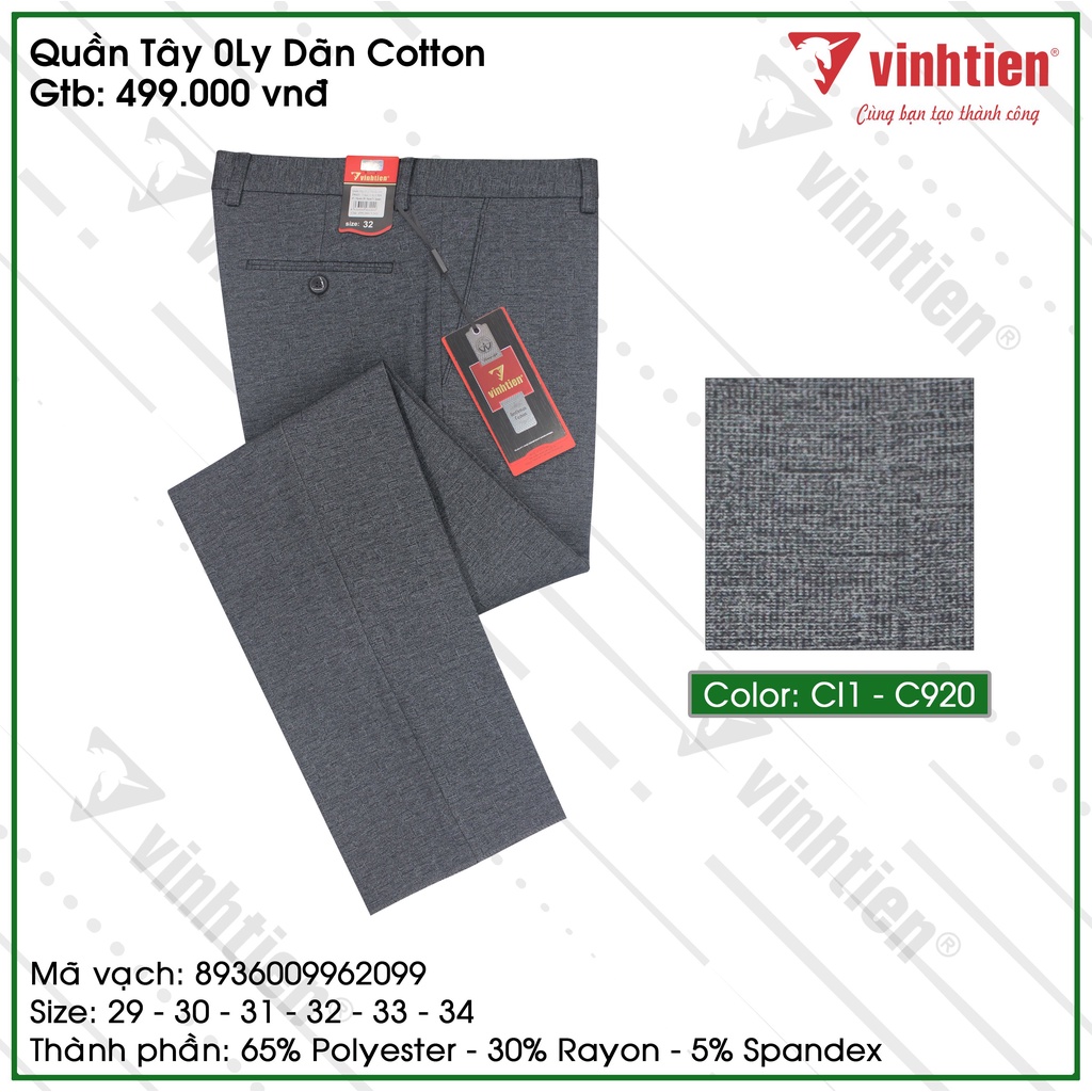 Quần Tây 0ly Classic Vải Dãn 4 Chiều Vĩnh Tiến 499