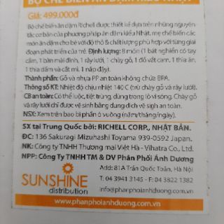 Bộ chế biến ăn dặm kiểu Nhật Richell