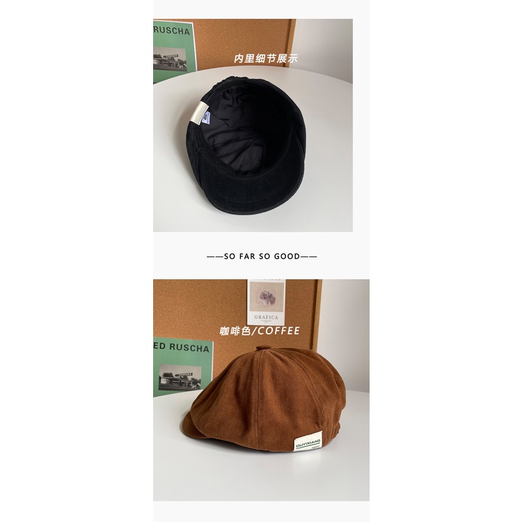 Mũ Beret Màu Trơn Phong Cách Retro Nhật Hàn Cho Nam Nữ