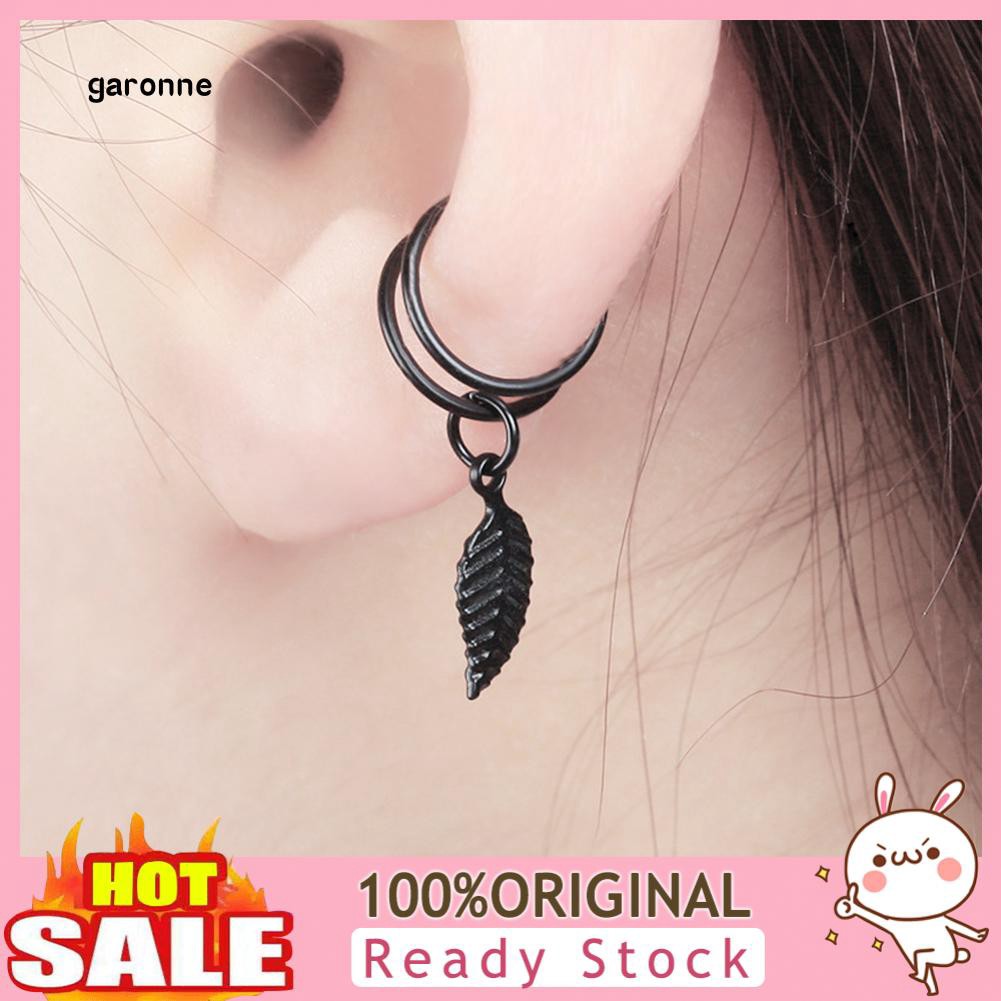 GA_Fashion Hollow-out U Shape Leaf Charm Ear Cuff Clip Earrings No Piercing Jewelry