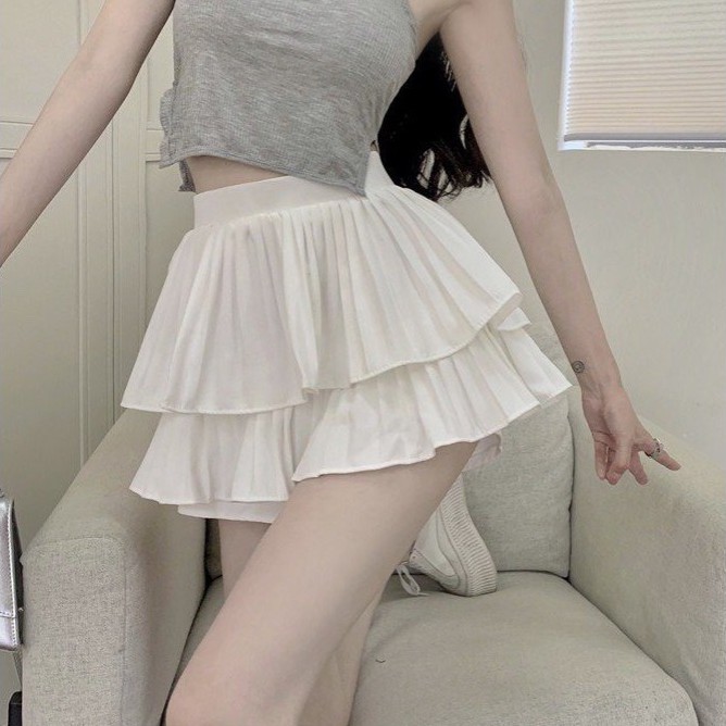 Chân Váy Xếp Ly 2 Tầng Màu Trắng Hàng Loại 2 Siêu Đẹp Freeship,Chân Váy Tầng Ngắn Xếp Ly Xòe Siêu Xinh Mới Nhất Hè | BigBuy360 - bigbuy360.vn