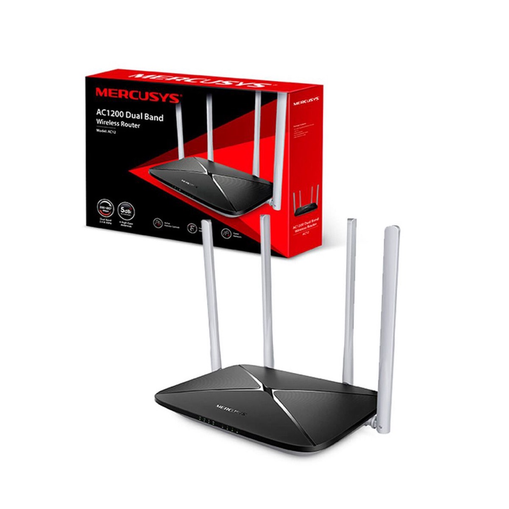 Cục phát wifi Mercusys AC12 Router wifi băng tần kép có chức năng repeater kích wifi không dây