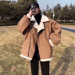 [SẴN+ẢNH THẬT] Áo khoác dạ lót lông khoá chéo Oversize Ulzzang siêu chất ❤️
