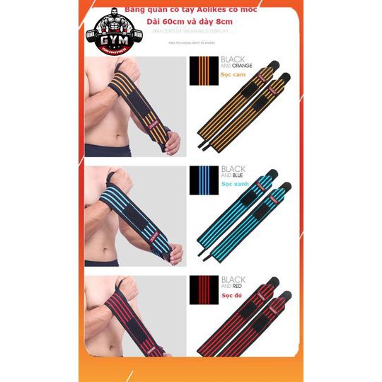 Dây Quấn cổ tay Aolikes phụ kiện tập gym cao cấp tập gym,tập tạ -QCT-99