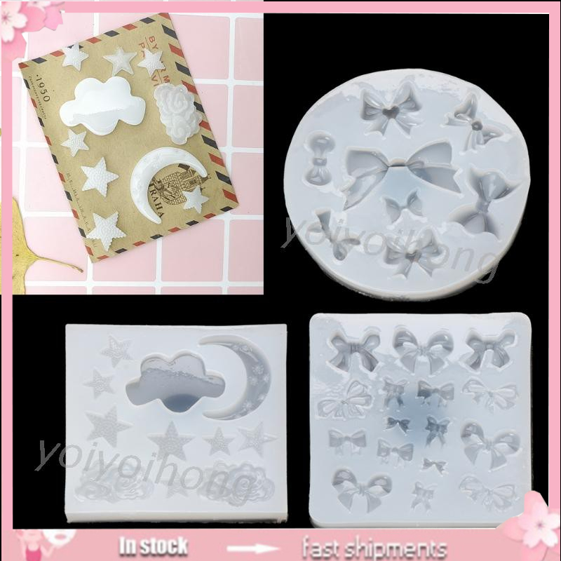 Bow Star Moon Cloud Silicone Mould DIY Epoxy Resin Craft Jewelry Making Mold