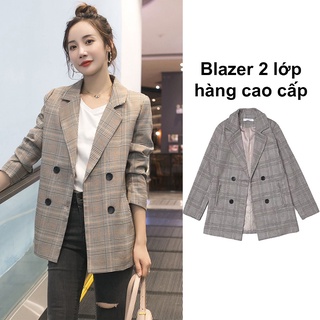 Áo Blazer nữ 2 lớp 4 cúc kiểu dáng Hàn Quốc, Áo vest nữ khoác ngoài dày dặn hàng đẹp