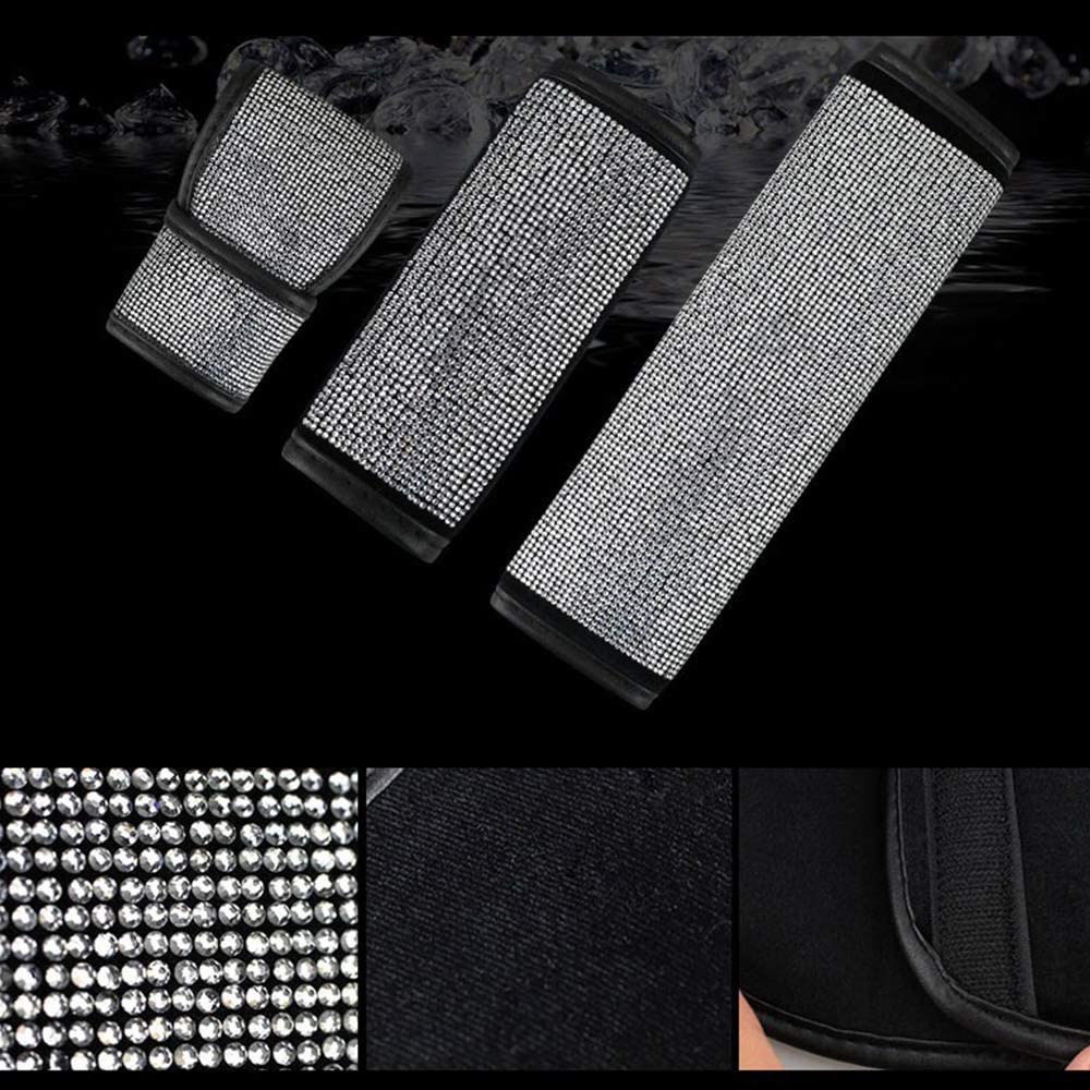 Vỏ bọc cần số / dây an toàn / phanh tay / tay kéo xe hơi mềm mại đính đá lấp lánh chất lượng cao