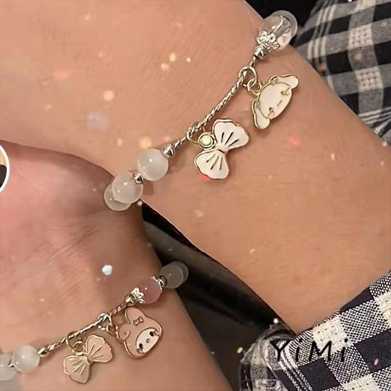 Vòng Tay Chuỗi Hạt Pha Lê Hình Hoạt Hình Thắt Nơ Dễ Thương Làm Quà Tặng Cho Bạn Gái/Sinh Viên