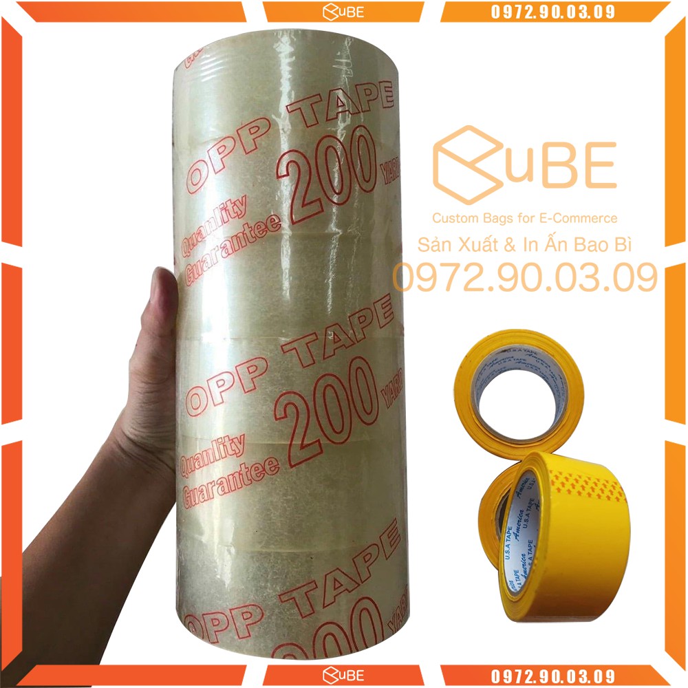 Băng Keo Lẻ Cuộn 48mm U.S.A 200Yard - 100Yard LÕI mỏng nhẹ 4mm.