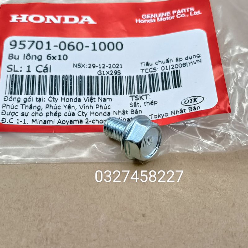 Ốc bắt kèn, còi xe DREAM, WAVE, FUTURE...zin Honda bulong 6x10