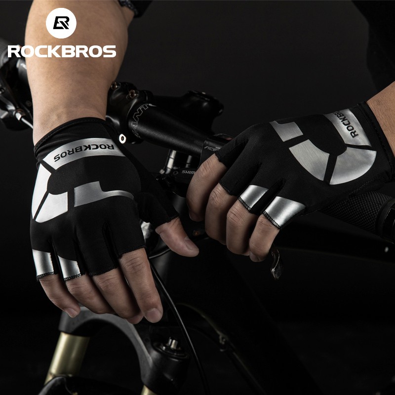 Găng tay hở ngón thể thao Rockbros thoáng khí chống sốc cho nam và nữ