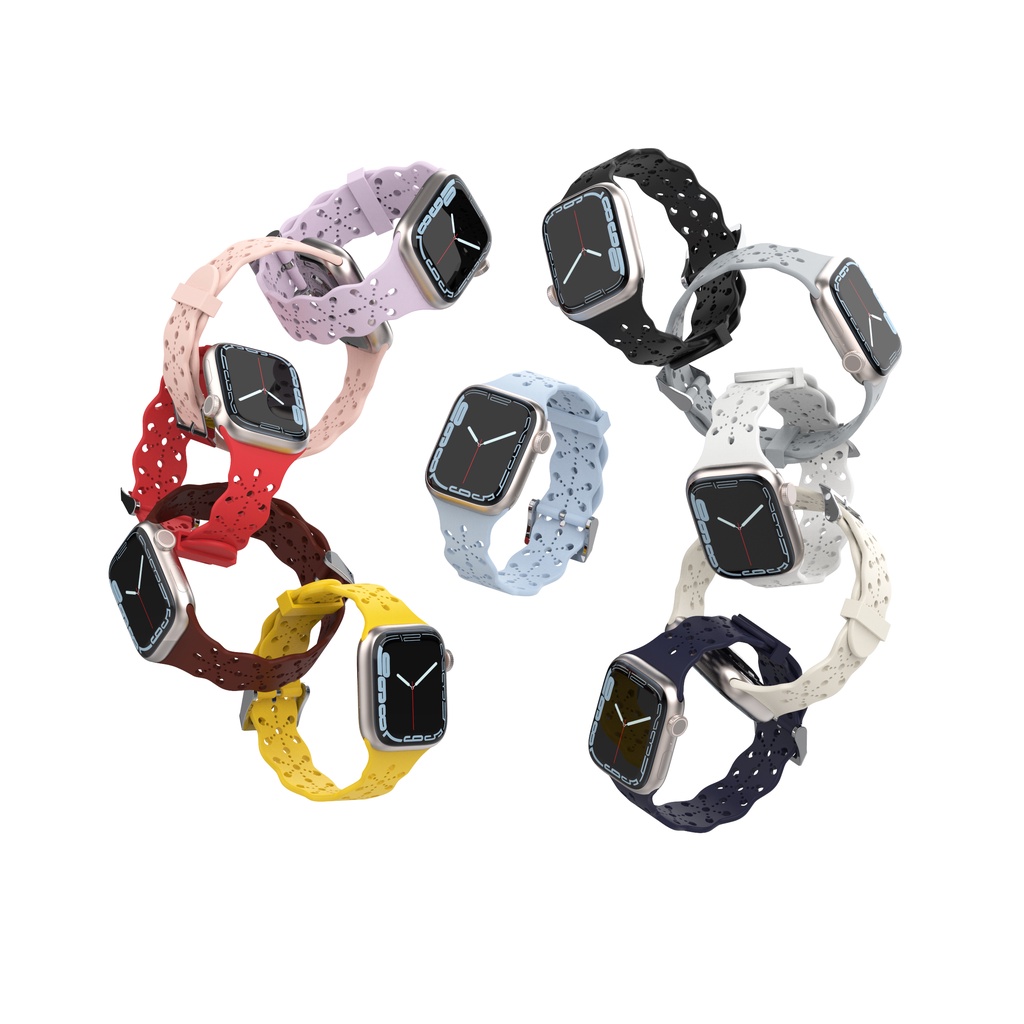 Dây Đeo Đồng Hồ Bằng Silicone Siêu Mỏng Dành Cho Apple Watch Ultra 8 7 6 5 4 3 iWatch 49mm 45mm 41mm 44mm 40mm