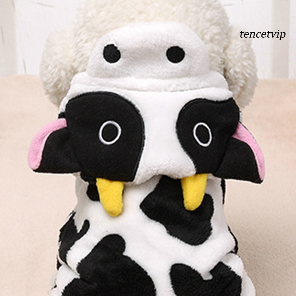 Áo Khoác Hoodie Họa Tiết Bò Sữa Hoạt Hình Thời Trang Thu Đông Cho Thú Cưng