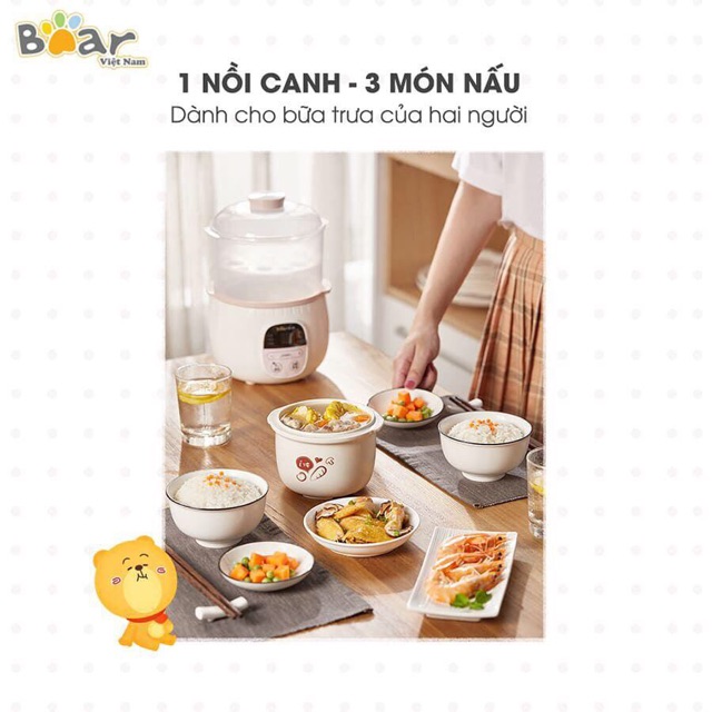 NỒI NẤU CHÁO ĐA NĂNG 4in1 BEAR 0,8L