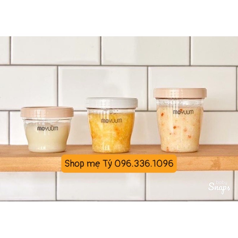 Cốc trữ thức ăn dặm Moyuum/ set trữ sữa Moyuum Hàn quốc size 130ml, 180ml, 240ml kèm nắp