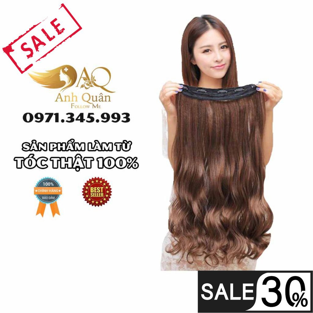 ⚡FREESHIP⚡Tóc kẹp nửa đầu làm bằng tóc thật 100%
