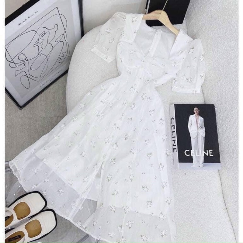 ĐẦM MAXI HOA XẾP LY NGỰC ĐUÔI CÁ ✨