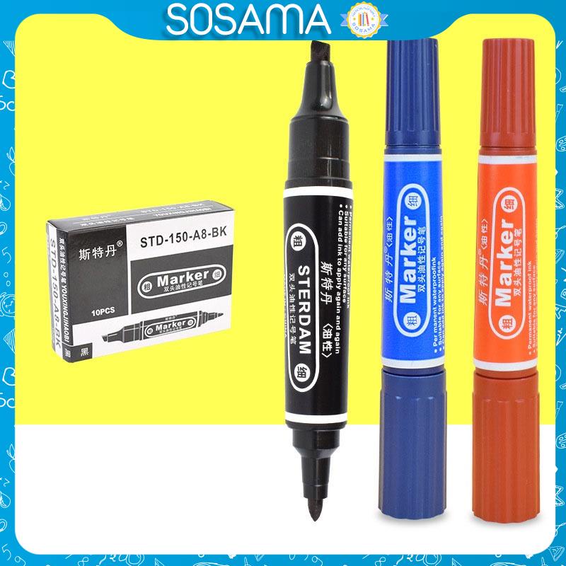 Bút dạ SOSAMA Marker 2 đầu size lớn bút lông dầu đánh dấu không trôi mực SP-001362