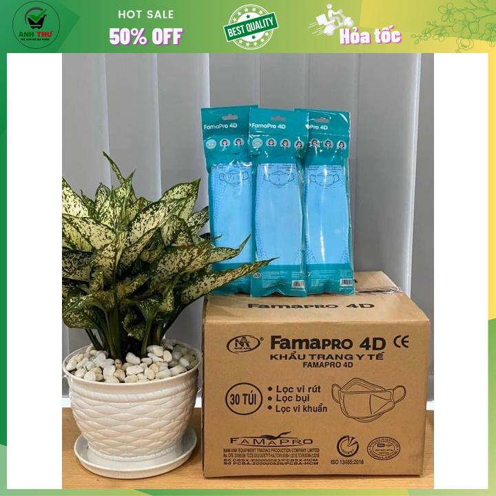 Túi 10 cái Khẩu Trang Cao Cấp Chính Hãng 4D Famapro Nam Anh