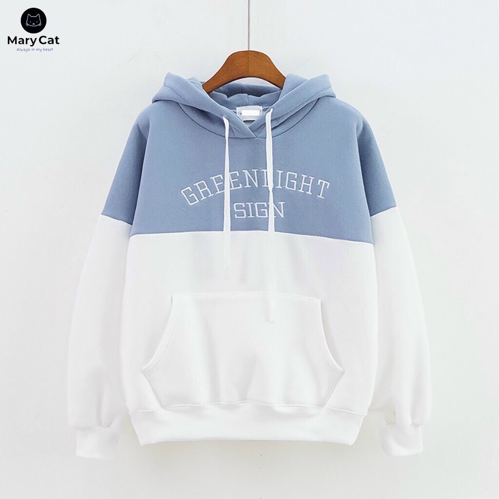 ÁO HOODIE ❤️FREESHIP❤️ ÁO HOODIE NỮ greenlight sign DÀY MỊN NHIỀU MÀU AO HOODIE FREE SIZE DƯỚI 58KG